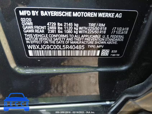 2020 BMW X1 XDRIVE28I WBXJG9C00L5R40485 image 8