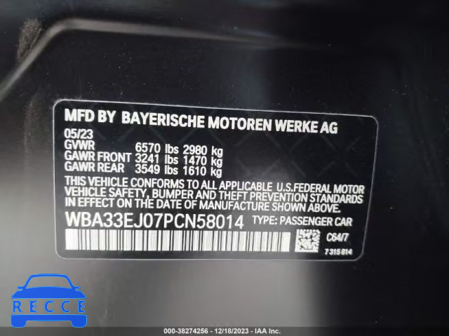 2023 BMW 760I XDRIVE WBA33EJ07PCN58014 зображення 8