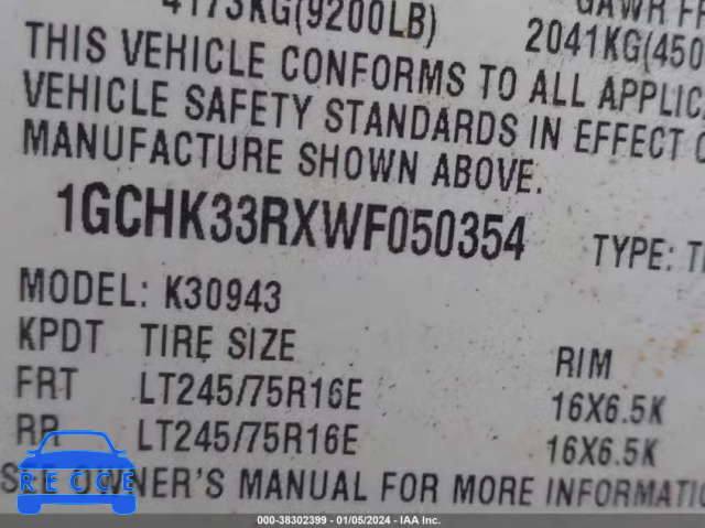 1998 CHEVROLET K3500 1GCHK33RXWF050354 image 8