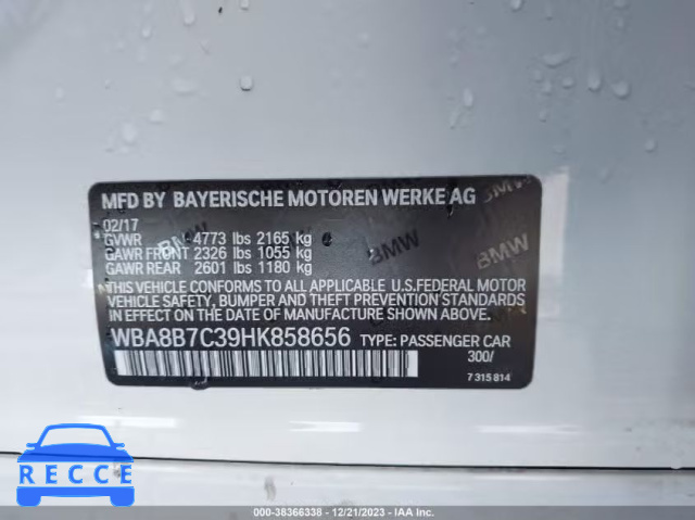 2017 BMW 340I XDRIVE WBA8B7C39HK858656 image 8