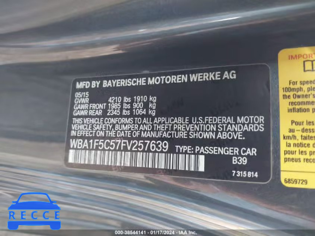 2015 BMW 228I WBA1F5C57FV257639 image 8