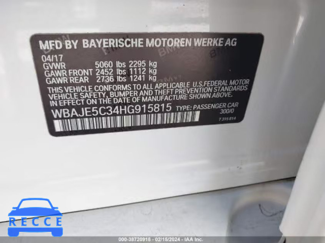 2017 BMW 540I WBAJE5C34HG915815 Bild 8