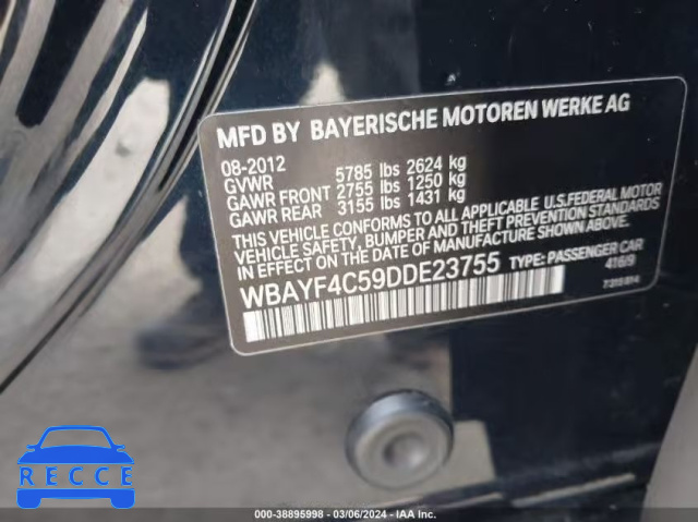 2013 BMW 740LI XDRIVE WBAYF4C59DDE23755 image 8