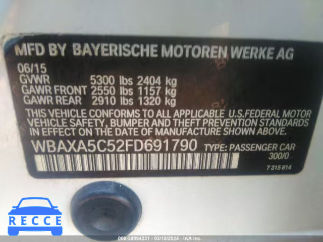 2015 BMW 535D WBAXA5C52FD691790 image 8