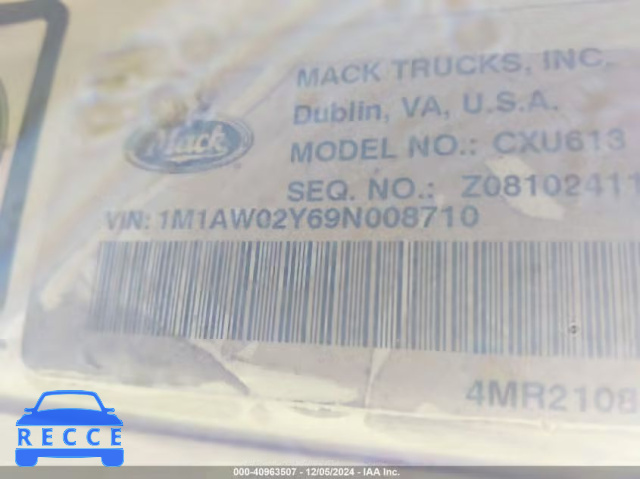 2009 MACK CXU613 CXU600 1M1AW02Y69N008710 image 7