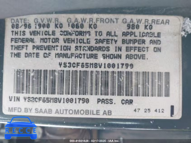 1997 SAAB 9000 CSE YS3CF65M8V1001790 image 8