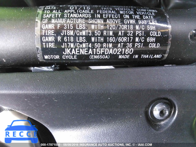 2015 KAWASAKI EN650 A JKAENEA15FDA02160 image 9