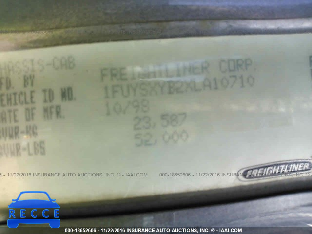 1999 FREIGHTLINER CONVENTIONAL FLC120 1FUYSXYB2XLA10710 image 9