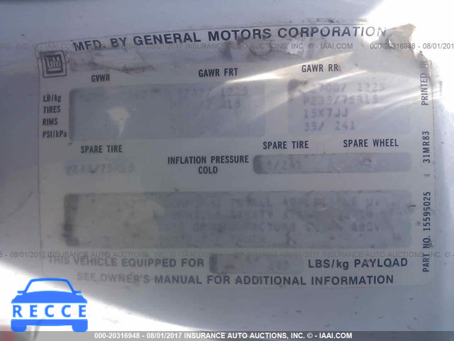 1989 GMC S TRUCK S15 1GTDT19Z4K8507942 image 8