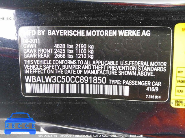 2012 BMW 640 I WBALW3C50CC891850 image 8