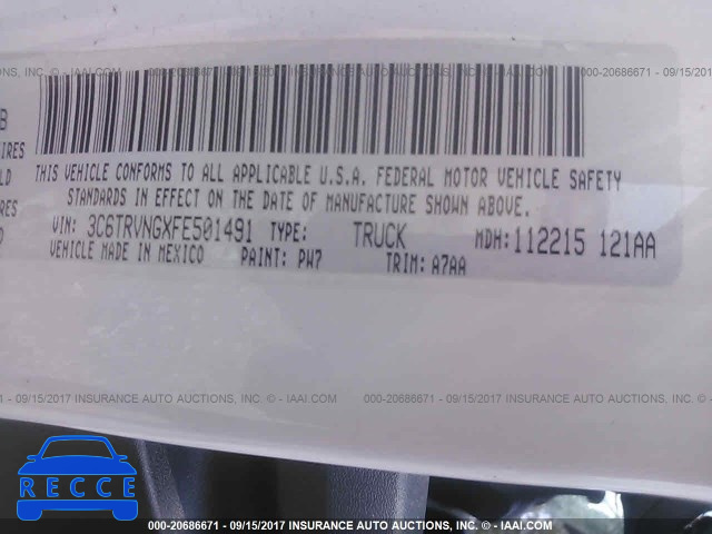 2015 RAM PROMASTER 1500 1500 STANDARD 3C6TRVNGXFE501491 image 8