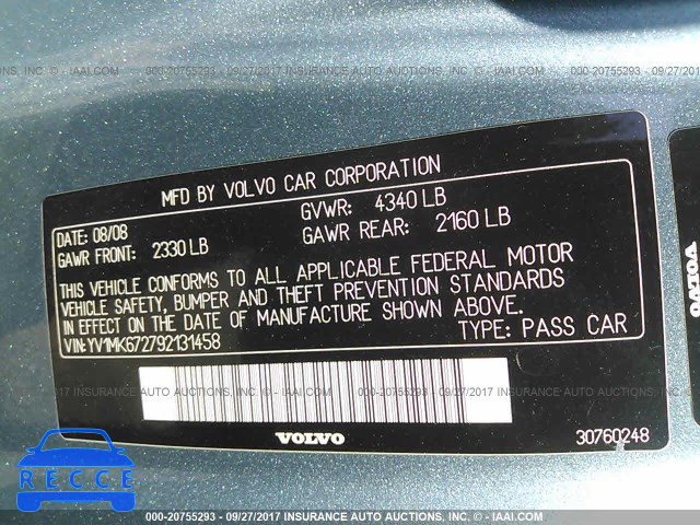 2009 VOLVO C30 T5 YV1MK672792131458 image 8
