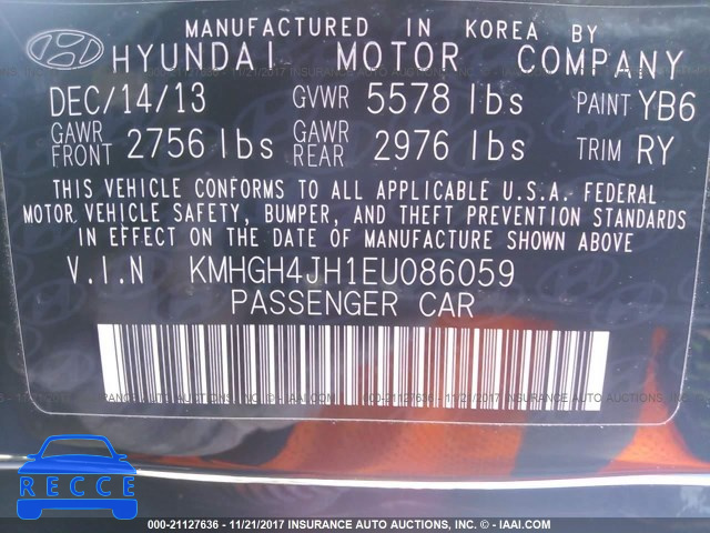 2014 HYUNDAI EQUUS SIGNATURE/ULTIMATE KMHGH4JH1EU086059 image 8