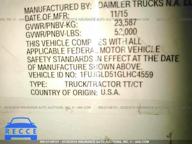 2016 FREIGHTLINER CASCADIA 125 1FUJGLD51GLHC4559 image 9