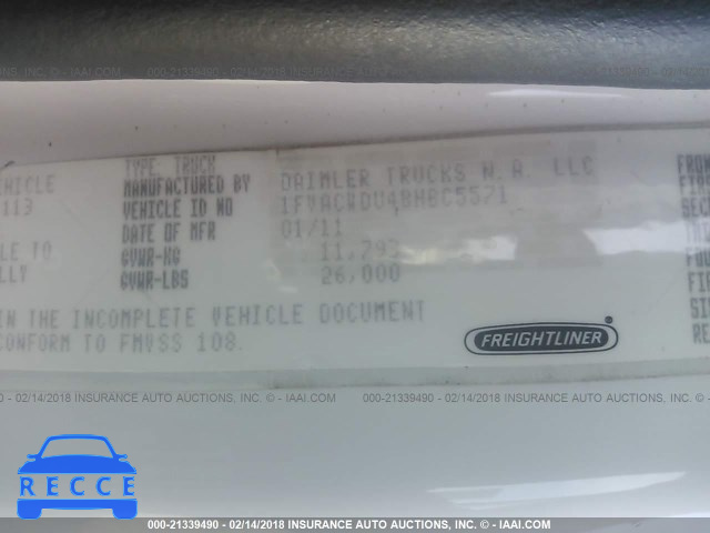 2011 FREIGHTLINER M2 106 MEDIUM DUTY 1FVACWDU4BHBC5571 image 9