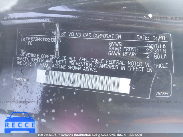 2011 VOLVO C30 T5 YV1672MK1B2210850 image 8