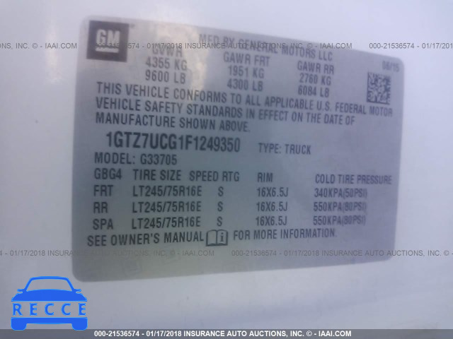 2015 GMC SAVANA G3500 1GTZ7UCG1F1249350 image 8