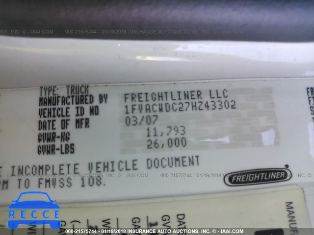 2007 FREIGHTLINER M2 106 MEDIUM DUTY 1FVACWDC27HZ43302 image 9