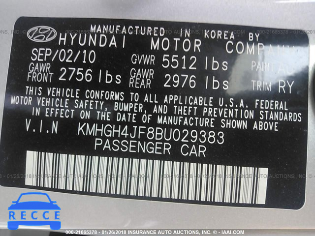 2011 HYUNDAI EQUUS SIGNATURE/ULTIMATE KMHGH4JF8BU029383 image 8