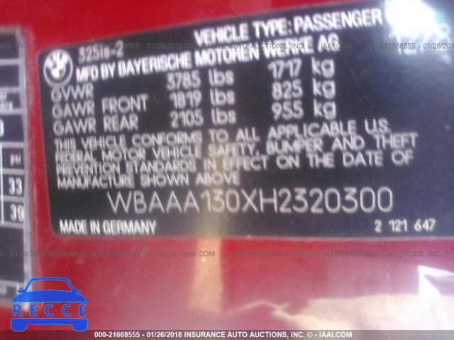 1987 BMW 325 IS WBAAA130XH2320300 image 8