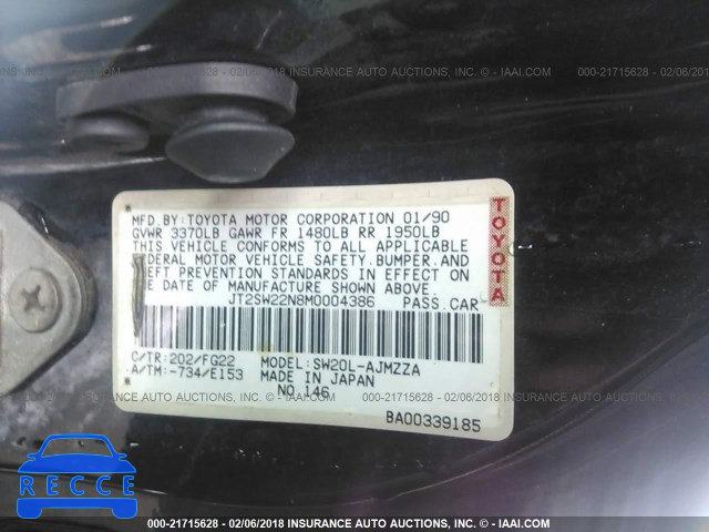 1991 TOYOTA MR2 SPORT ROOF JT2SW22N8M0004386 image 8