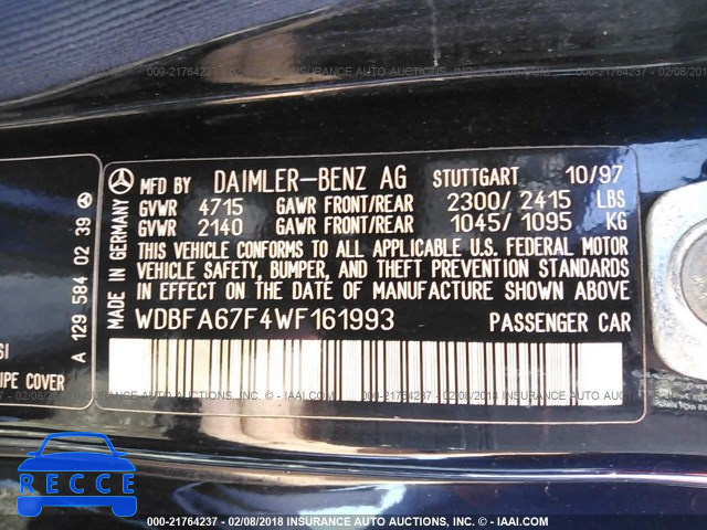1998 MERCEDES-BENZ SL 500 WDBFA67F4WF161993 image 8