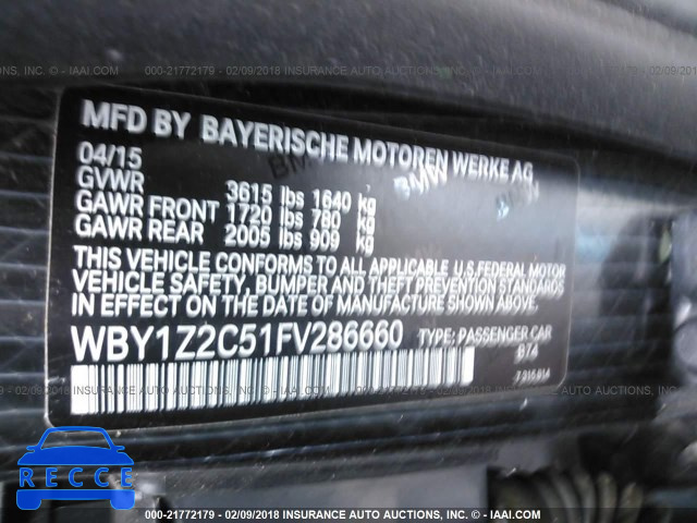 2015 BMW I3 BEV WBY1Z2C51FV286660 Bild 8