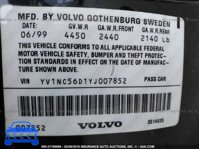 2000 VOLVO C70 TURBO YV1NC56D1YJ007852 image 8