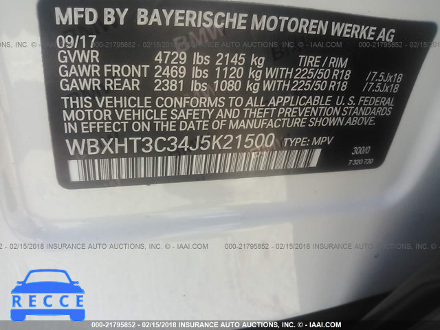 2018 BMW X1 XDRIVE28I WBXHT3C34J5K21500 зображення 8