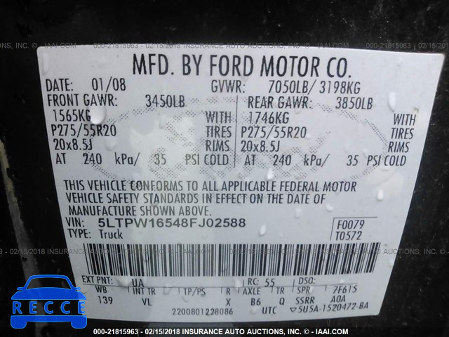 2008 LINCOLN MARK LT 5LTPW16548FJ02588 image 8