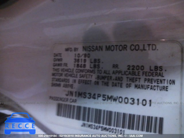 1991 NISSAN 240SX SE JN1MS34P5MW003101 Bild 8