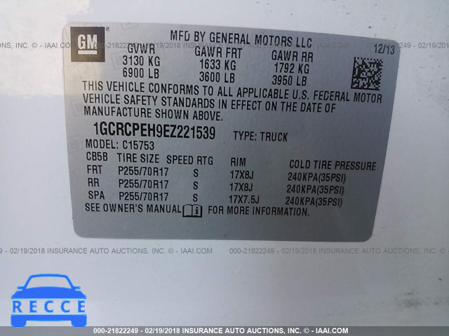 2014 CHEVROLET SILVERADO 1500 C1500 LS 1GCRCPEH9EZ221539 image 9