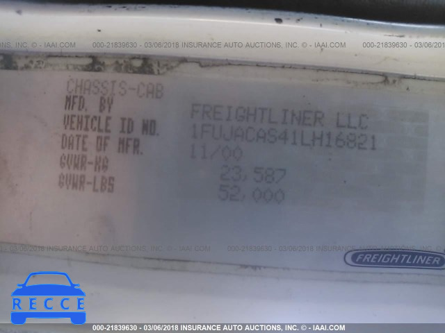 2001 FREIGHTLINER FLD FLD112 1FUJACAS41LH16821 image 9