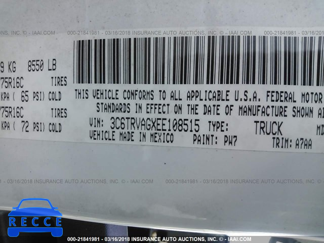 2014 RAM PROMASTER 1500 1500 STANDARD 3C6TRVAGXEE108515 image 8