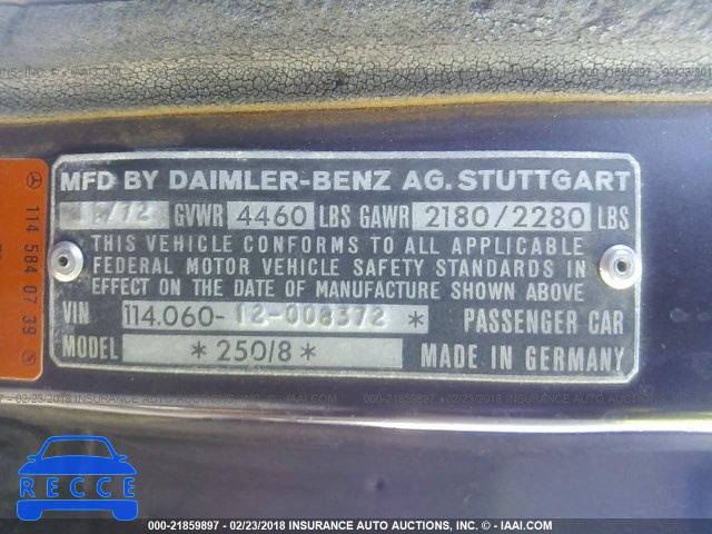 1973 MERCEDES BENZ 280 11406012008372 image 8