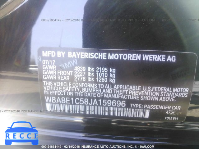 2018 BMW 330E WBA8E1C58JA159696 Bild 8