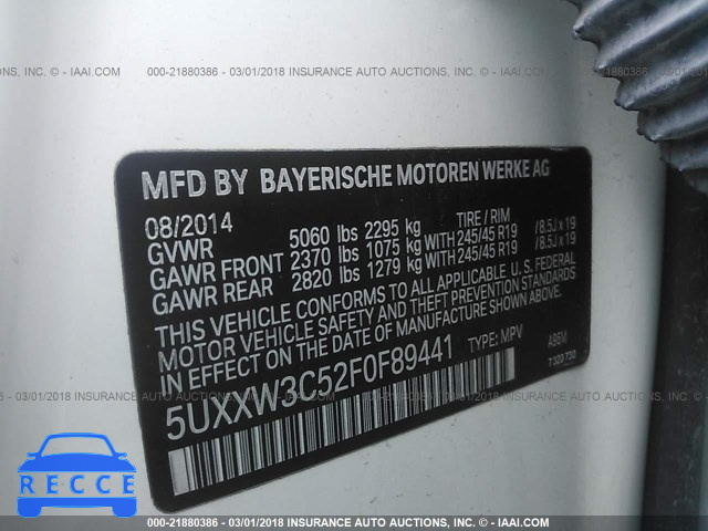 2015 BMW X4 XDRIVE28I 5UXXW3C52F0F89441 image 8