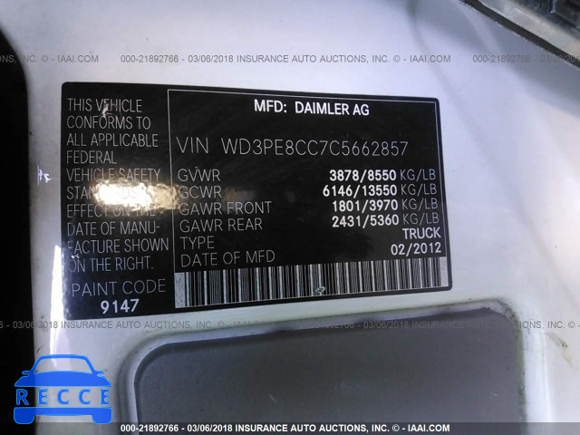 2012 MERCEDES-BENZ SPRINTER 2500 WD3PE8CC7C5662857 image 8