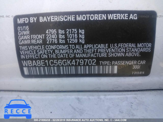 2016 BMW 330E WBA8E1C56GK479702 image 8