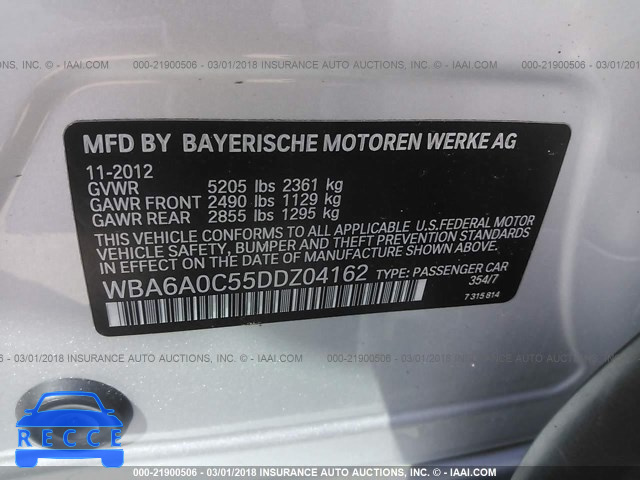 2013 BMW 640 I WBA6A0C55DDZ04162 Bild 8