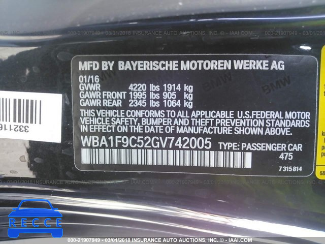 2016 BMW 228 I/SULEV WBA1F9C52GV742005 зображення 8
