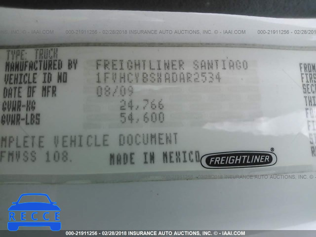 2010 FREIGHTLINER M2 106 MEDIUM DUTY 1FVHCYBSXADAR2534 image 9