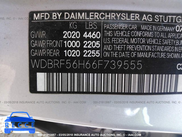 2006 MERCEDES-BENZ C 350 WDBRF56H66F739555 image 8