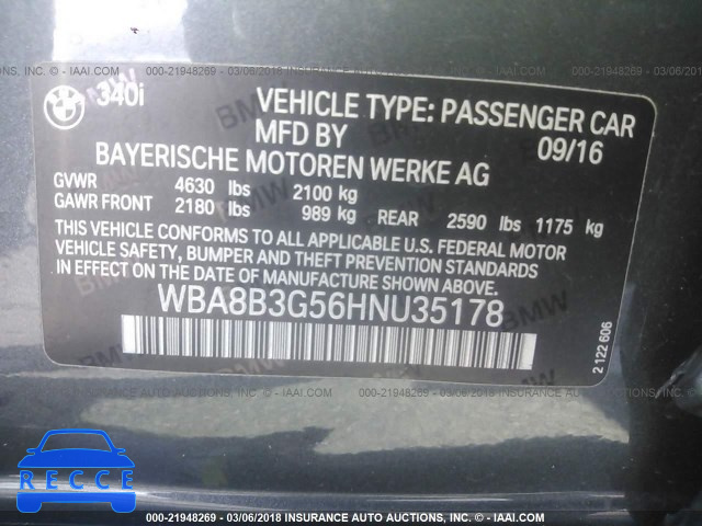 2017 BMW 340 I WBA8B3G56HNU35178 зображення 8