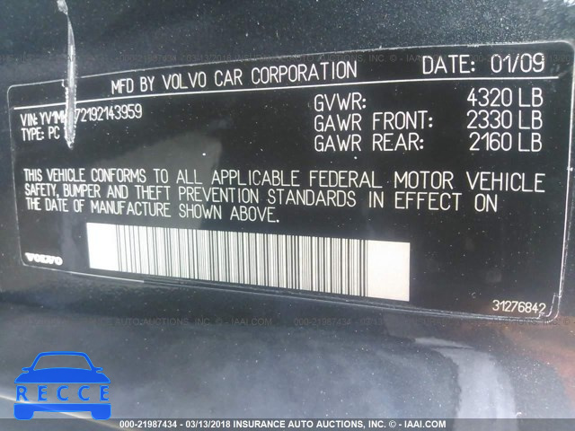 2009 VOLVO C30 T5 YV1MK672192143959 image 8