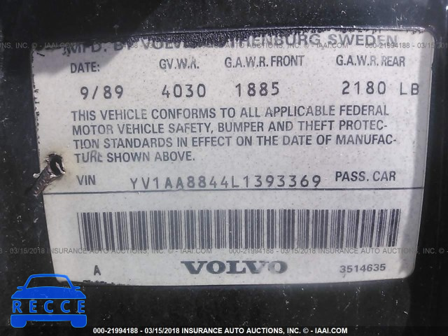 1990 VOLVO 240 DL YV1AA8844L1393369 image 8