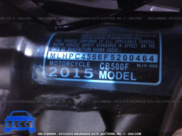 2015 HONDA CB500 F MLHPC4566F5200464 зображення 9