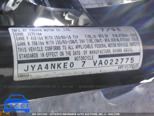 1997 YAMAHA XVZ13 A JYA4NKE07VA022775 зображення 9