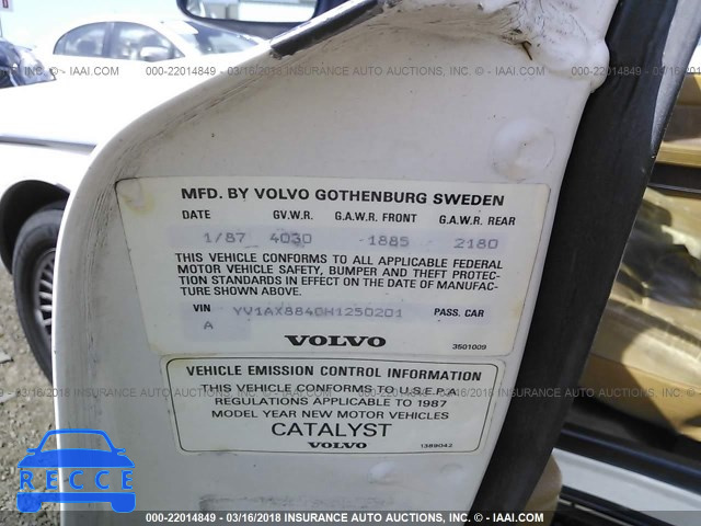 1987 VOLVO 244 DL/GL YV1AX8840H1250201 image 8