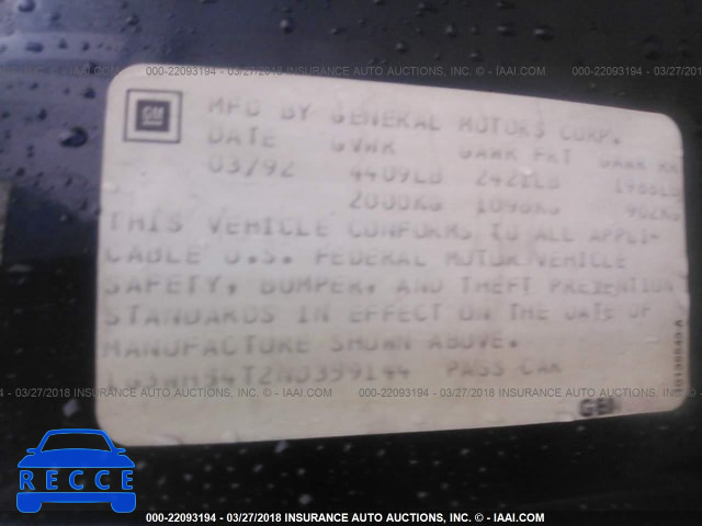 1992 OLDSMOBILE CUTLASS SUPREME S 1G3WH54T2ND359144 зображення 8